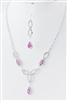 Pink Crystal droplet necklace