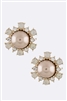 Rose/Pearl sunflower shape earrings