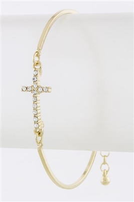 Crystal Lined Cross Link Bracelet