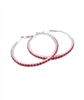 Fashion Silver Red Hoop Earrings