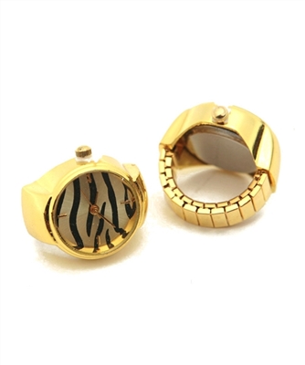 Fashion Gold Animal Print Ring Watch