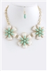Mint Floral Necklace Set