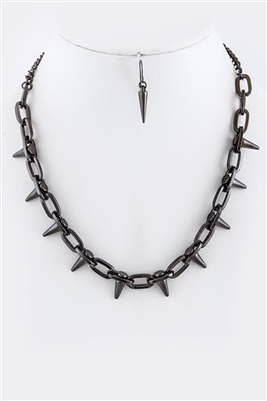 Spike Chain Necklace Set