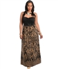 Black Brown Animal Print Maxi Dress