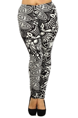 Plus Size Paisley print leggings