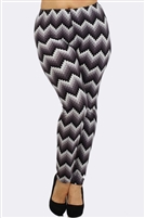 Plus Size Striped Knit Leggings