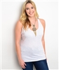 White Racer Tank Top