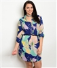 Navy Mint Taupe Plus Size Dress