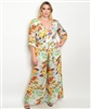 Ivory Multi Floral Plus Size Jumpsuit