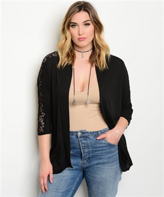 Black Plus Size Cardigan