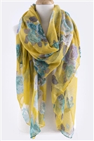 Yellow Floral Print Scarf