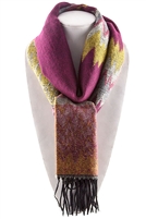 Magenta Multi Color ZigZag Scarf