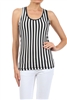 Black/White Striped Tank Top with a Racerback