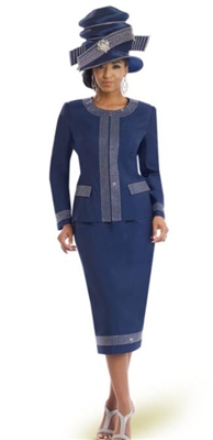 2pc Navy Jacket and Skirt Suit