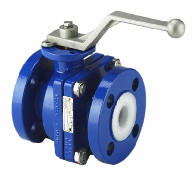 SBV Ball Valve 1" ANSI150lbs, full port, WCB/PFA/Vi/Duplex PFA-encaps.; 14 dia. SP11-F05, with lever