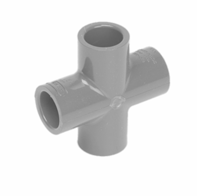 4" CPVC SCHEDULE 80 CROSS SOCKET x SOCKET x SOCKET x SOCKET FITTING