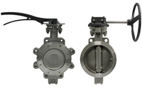 2" HIGH PERFORMANCE BUTTERFLY VALVE LUGGED STYLE CLASS 150 WCB BODY CF8M DISC GRAPHITE METAL SEATED LEVER OPERATOR