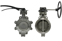 2 1/2" HIGH PERFORMANCE BUTTERFLY VALVE WAFER STYLE CLASS 300 CF8M BODY CF8M DISC THIN FILM MEMBRANE WITH GRAPHITE SEALS LEVER OPERATOR