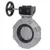 8" BUTTERFLY VALVE WITH CPVC BODY LUGGED CPVC DISC VITON LINER FPM SEALS HANDWHEEL GEAR OPERATED FITTING