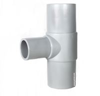 3.5" (110mm) X 3.5" (110mm) X 2.5" (75mm) MOLDED LONG SPIGOT REDUCING TEE PP-RCT SDR17 BW X BW X BW