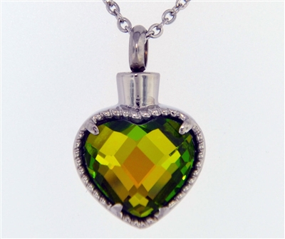 Multicolored Heart Cremation Pendant (Chain Sold Separately)
