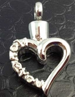 "I Love You" Along Edge Of Open Heart Cremation Pendant (Chain Sold Separately)