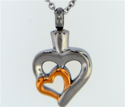 Hugging Hearts Cremation Jewelry Pendant (Chain Sold Separately)