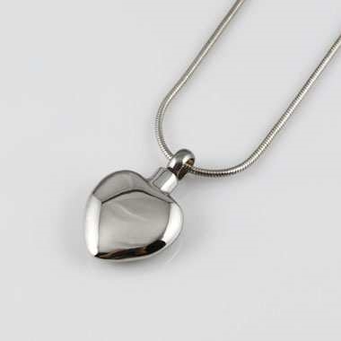Simple Stainless Steel Heart Cremation Pendant (Chain Sold Separately)