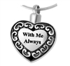 With Me Always Heart Cremation Pendant (Chain Sold Separately)