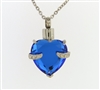 Blue Heart Cremation Pendant (Chain Sold Separately)