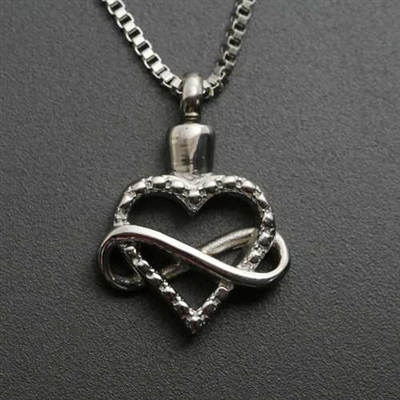 Infinity Loop Around Heart Cremation Pendant (Chain Sold Separately)