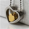 Heart Within A Heart Cremation Pendant (Chain Sold Separately)