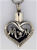 Mom Heart With CZ Cremation Pendant (Chain Sold Separately)
