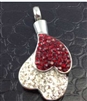 Red and White Dripping Heart Cremation Pendant (Chain Sold Separately)