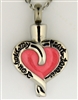 "You Hold My Heart Forever" Pink Heart Cremation Pendant (Chain Sold Separately)