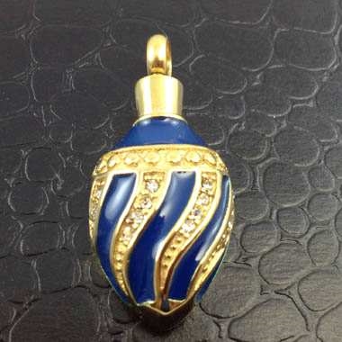 Blue and Gold Egg Cremation Pendant (Chain Sold Separately)