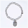 Link Cremation Bracelet With Round Pendant