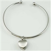 Bangle With Small Heart Cremation Bracelet