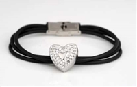 Rubber Cremation Bracelet With Sparkly Heart