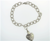 Link Cremation Bracelet With "Always In My Heart" Pendant
