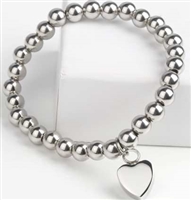 Ball Cremation Bracelet With Flat Heart