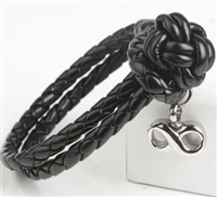 Black Cremation Bracelet With Infinity Pendant
