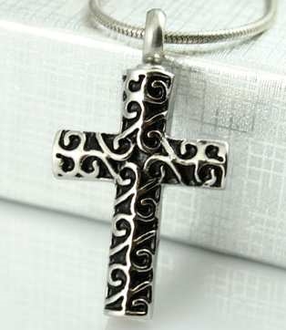 Fancy Cross Cremation Pendant (Chain Sold Separately)