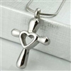 Cross With Open Heart Cremation Pendant (Chain Sold Separately)