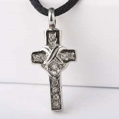 Small Wrapped Cross Cremation Pendant (Chain Sold Separately)