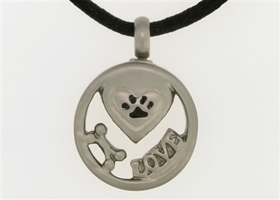 Round I Love My Pet Cremation Pendant (Chain Sold Separately)