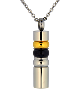 Tricolored Cylinder Cremation Pendant (Chain Sold Separately)