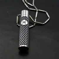Checkered Cylinder Cremation Pendant (Chain Sold Separately)
