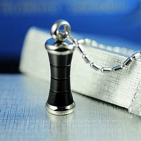 Black Bar Cylinder Cremation Pendant (Chain Sold Separately)