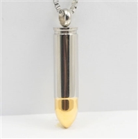 Bullet With Gold Tip Cremation Pendant (Chain Sold Separately)